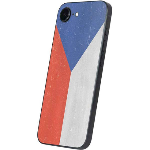 Czech Republic Flag Distressed iPhone 16e Skin